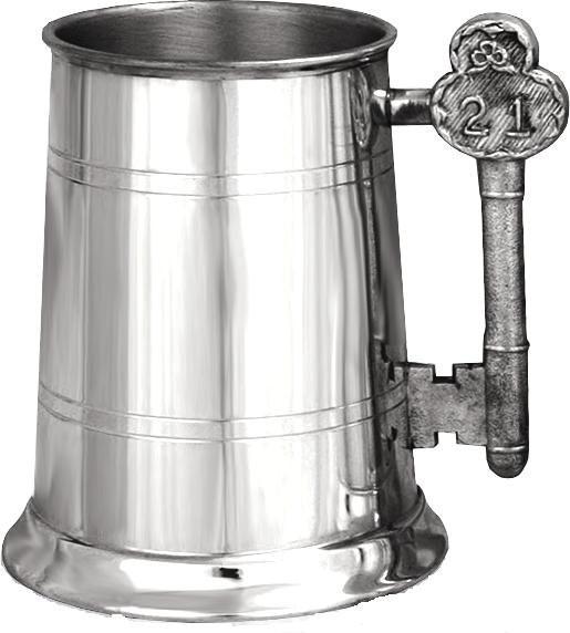 21st Birthday English Pewter Tankard - 1 Pint
