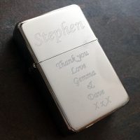 engraved lighter with personalised message
