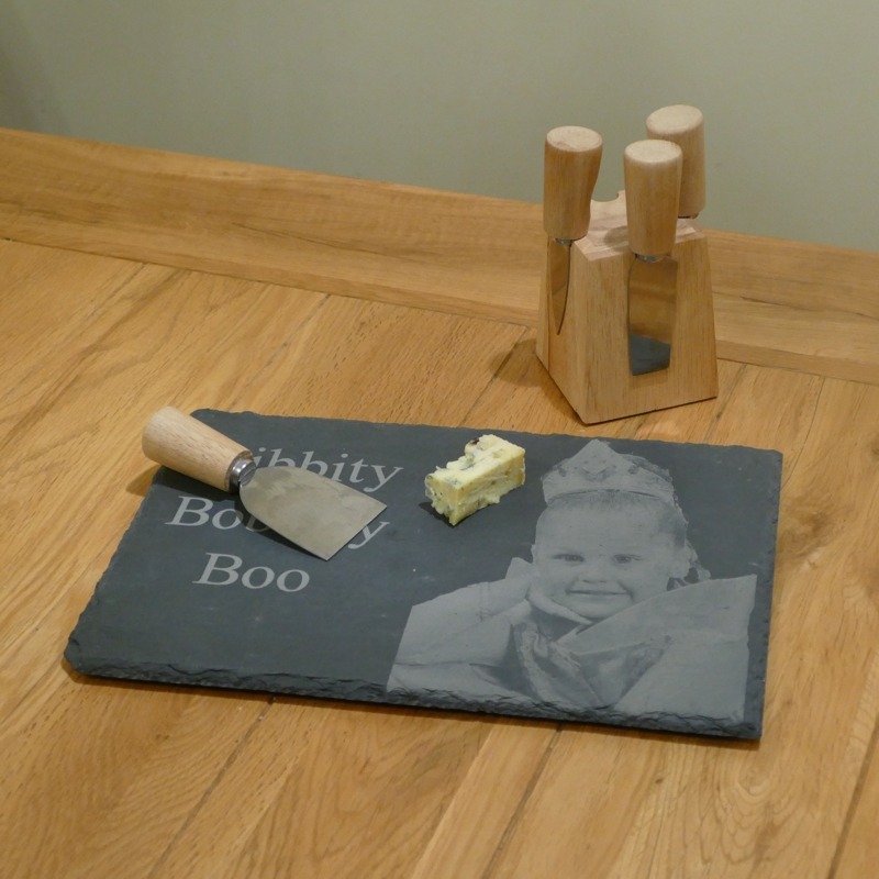 Photo engraved slate cheeseboard