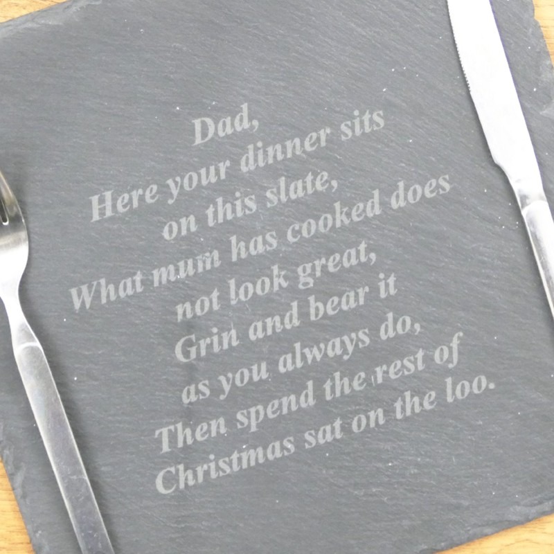 Personalised Square Slate Table Mats With Funny Message (Set of Two) - Image 4