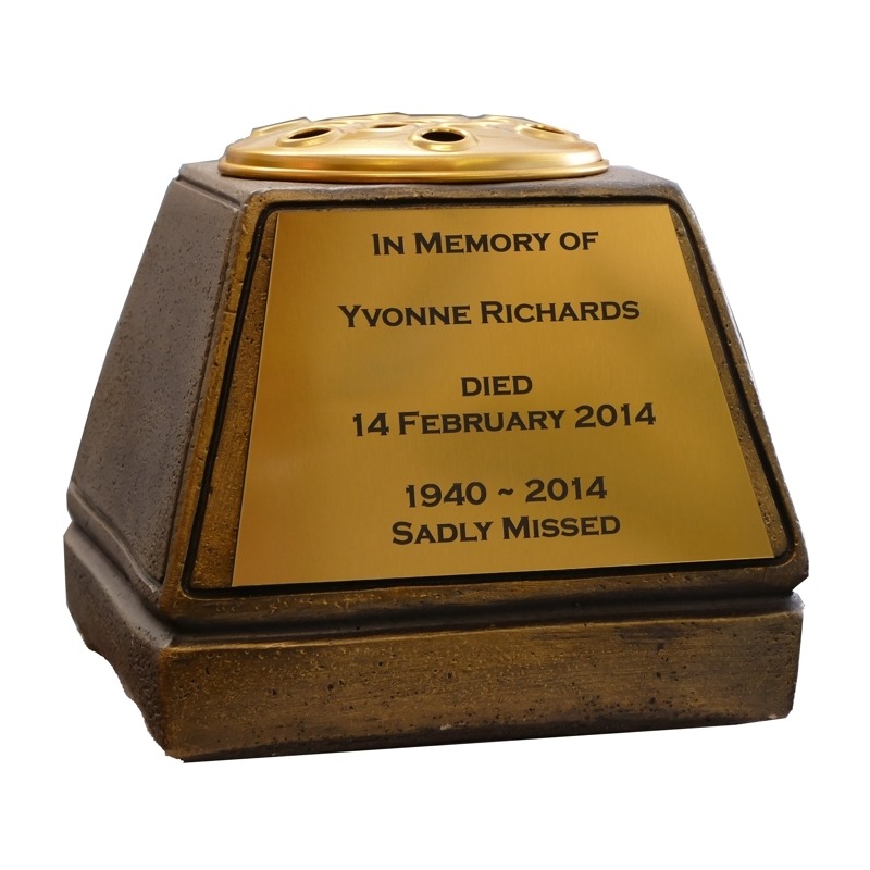 Personalised Graveside Memorial Flower Pot Crafted From Natural Stone - Image 3