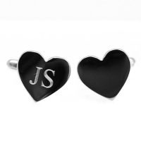 Engraved heart cufflinks