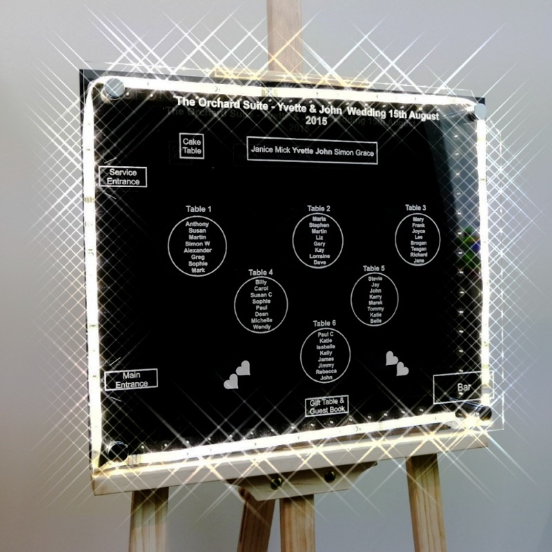 Personalised Light-up Wedding Table Plan