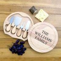 Personalised cheese board knife set