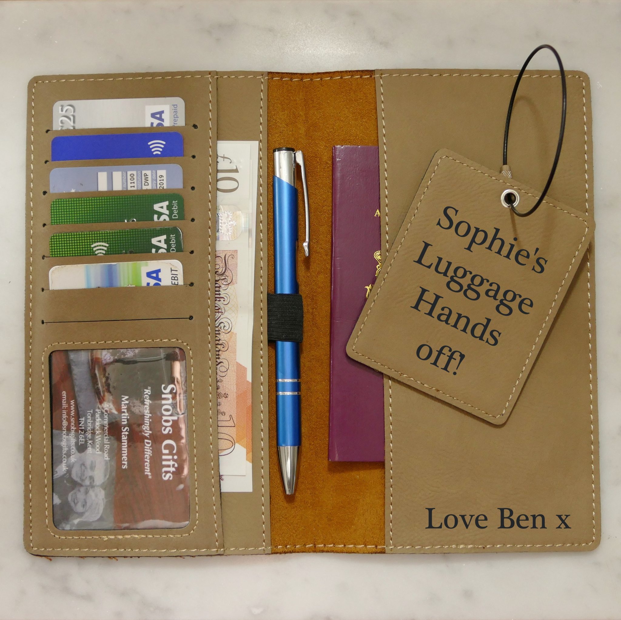 Leatherette Travel Gift Set With Luggage Tag And Money Wallet (Single) - Image 3