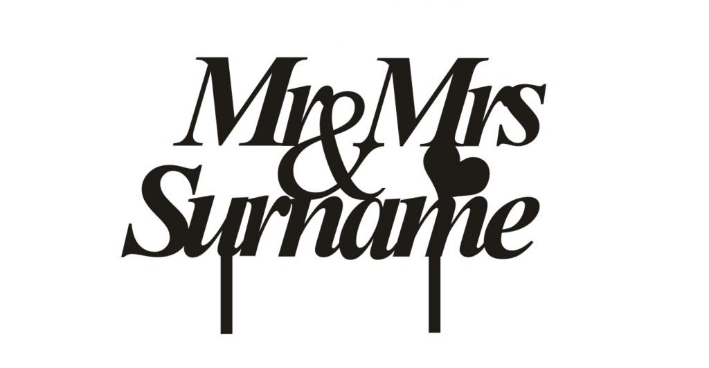 Personalised Acylic Mr & Mrs Cake Topper