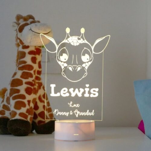 Personalised giraffe night light