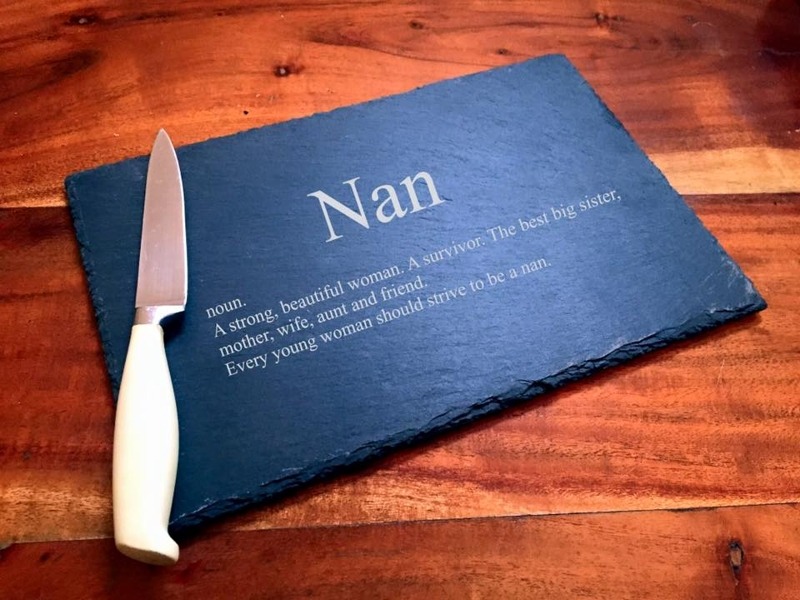 Slate Cheese Board Engraved with Name and Personalised Description
