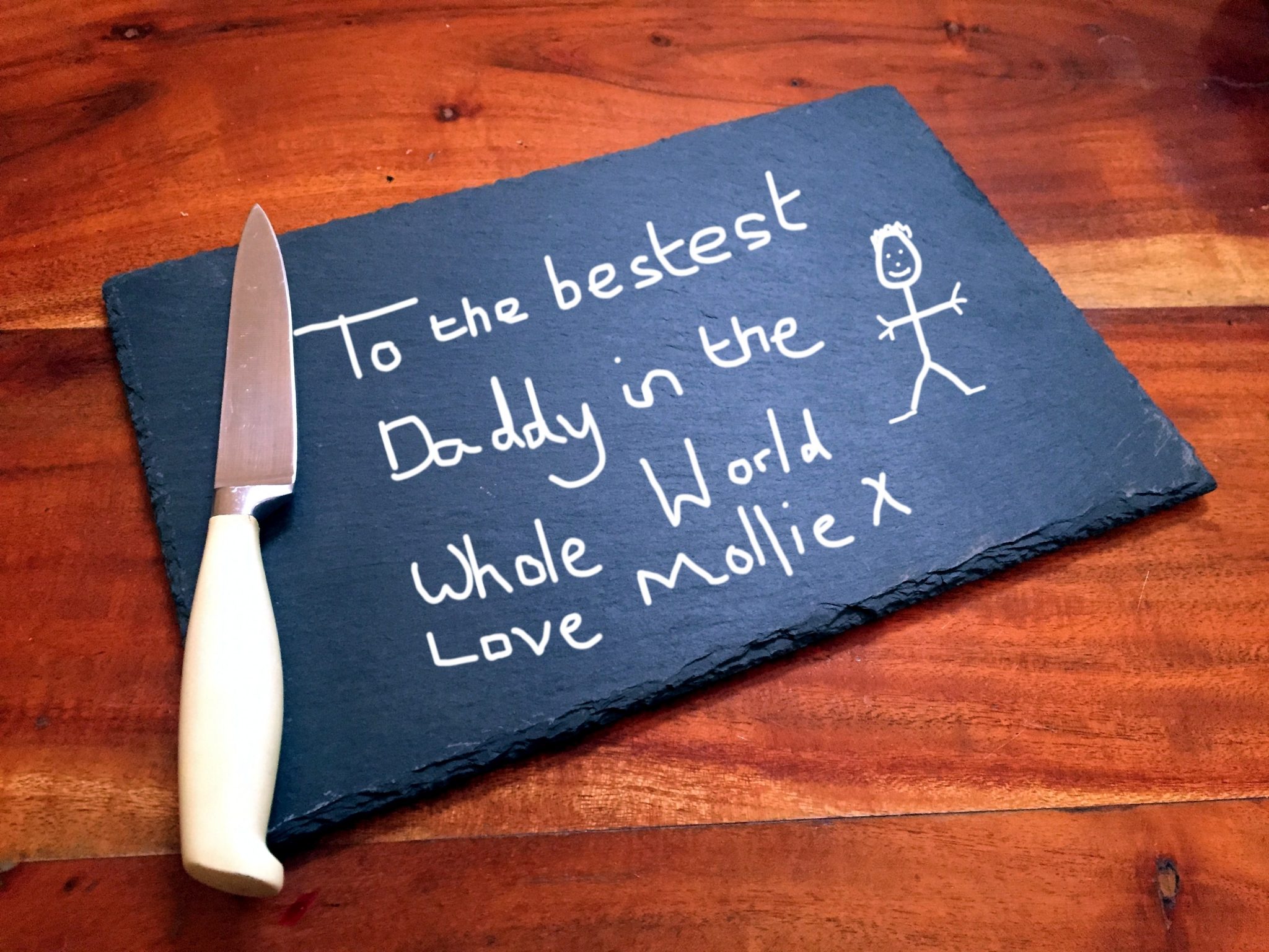 Personalised Slate Cheeseboard Engraved In Your Own Handwriting