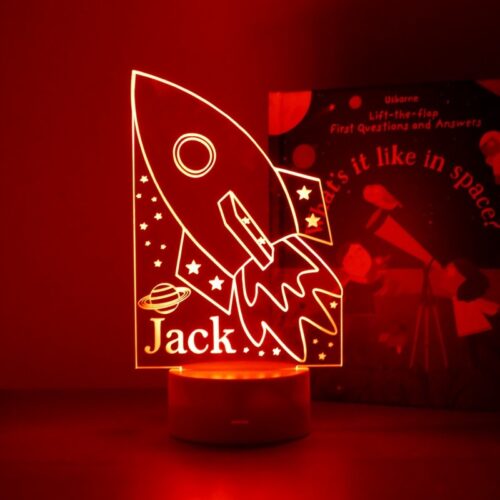 Space rocket night light