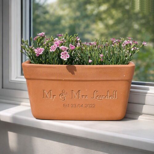 Mr & Mrs Personalised Flower Pot - Terracotta Window Planter